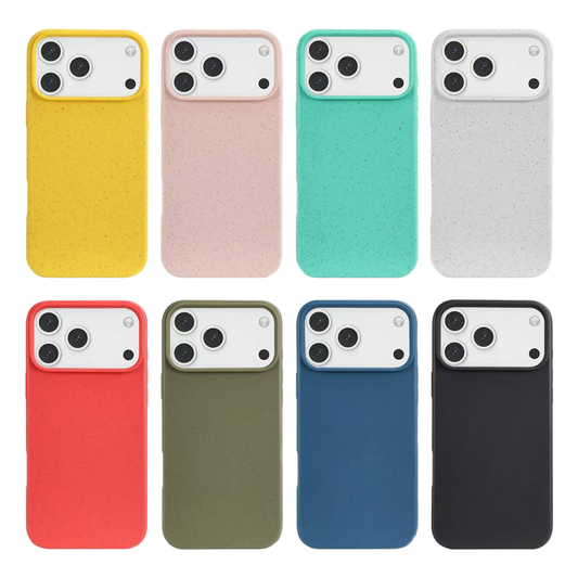 Biodegradable TPU Phone Case for iPhone 17Pro Max Eco-friendly Shockproof Wheat Straw Full Cover for iPhone 17 Air 16ProMax