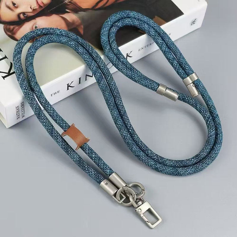 High End Universal Rotating Mobile Phone Lanyard with Metal Buckle Adjustable Length 160cm Nylon Multifunctional Chain