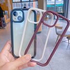 Luxury Hard Acrylic Shockproof Phone Case for iPhone 11 12 13 14 15 16 17 Pro Max Transparent Back Cover Camera Frame Case