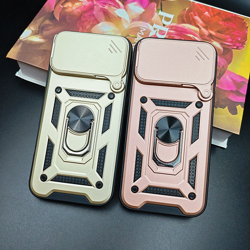 For iPhone 17 Pro 17Promax 17Air Armor Case Magnetic Lens Protector Mobile Phone Case With Ring Holder for iPhone 16 15 ProMax