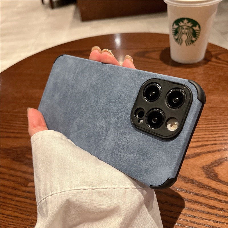 Wholesale Bulk Lambskin Leather Suede and TPU Mobile Phone Case for iphone 16 15 PM 14 13 12 11 XS XR Shock Proof Back Cover