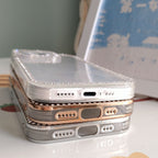 New Fashion Transparent Phone Case for iPhone 13 14 15 16 17 Pro Max With Camera Protector Full Diamond Inlay Bling Cover