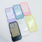 Candy Color TPU Invisible Stand Clear Mobile Phone Case for iPhone 13 14 15 16 17 Pro Max Bracket Phone Cover