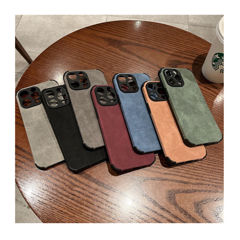 Wholesale Bulk Lambskin Leather Suede and TPU Mobile Phone Case for iphone 16 15 PM 14 13 12 11 XS XR Shock Proof Back Cover