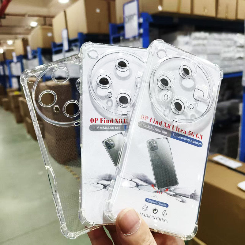 Soft TPU Shockproof Phone Cases for Oppo Find X9 X9Pro X8Ultra X8Pro X8S Sports Design Anti-Drop Transparent Phone Cover 1.5mm