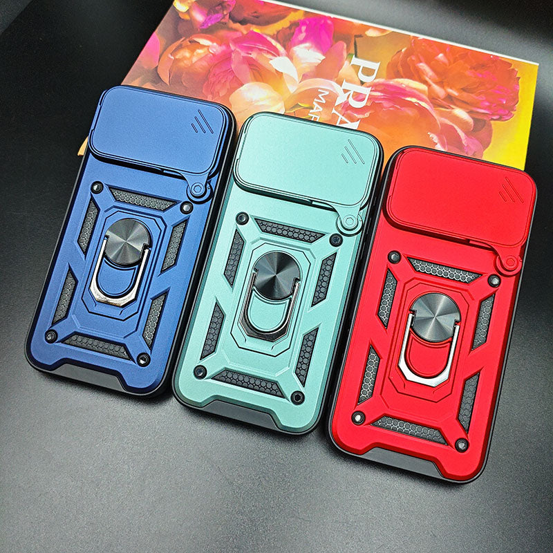 For iPhone 17 Pro 17Promax 17Air Armor Case Magnetic Lens Protector Mobile Phone Case With Ring Holder for iPhone 16 15 ProMax