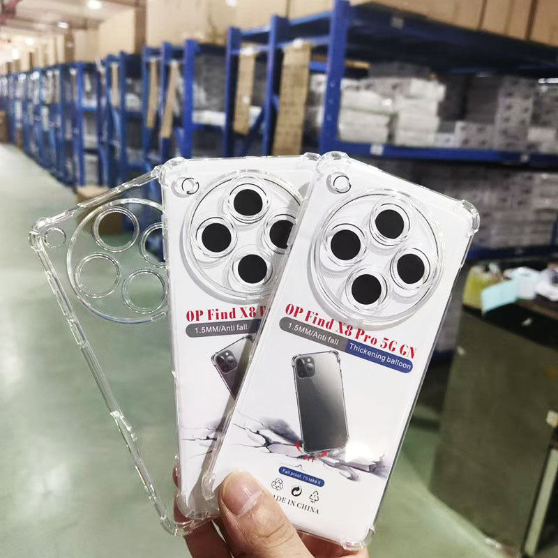 Soft TPU Shockproof Phone Cases for Oppo Find X9 X9Pro X8Ultra X8Pro X8S Sports Design Anti-Drop Transparent Phone Cover 1.5mm