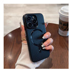 Hot Sale Oil Spray Corrugated Phone Case PC Anti-fingerprint Matte Magnetic Ring Shockproof Hard Cover for iPhone 17ProMax 17Air