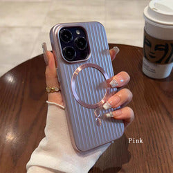 For iPhone 17 Pro Max 17Air 16ProMax 15ProMax Magnetic Electroplated Luggage Phone Cover Skin Feel Wireless Charging Phone Case