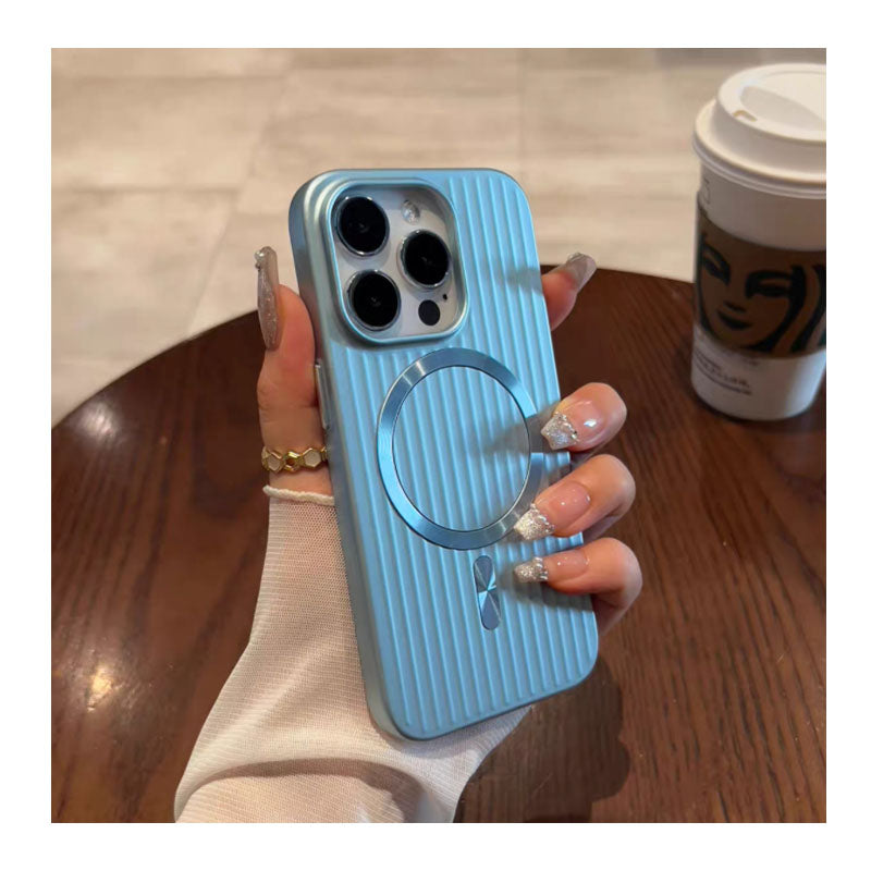 Hot Sale Oil Spray Corrugated Phone Case PC Anti-fingerprint Matte Magnetic Ring Shockproof Hard Cover for iPhone 17ProMax 17Air