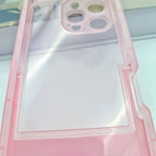 Candy Color TPU Invisible Stand Clear Mobile Phone Case for iPhone 13 14 15 16 17 Pro Max Bracket Phone Cover