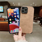 Wholesale Bulk Lambskin Leather Suede and TPU Mobile Phone Case for iphone 16 15 PM 14 13 12 11 XS XR Shock Proof Back Cover
