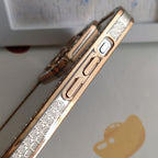 New Fashion Transparent Phone Case for iPhone 13 14 15 16 17 Pro Max With Camera Protector Full Diamond Inlay Bling Cover