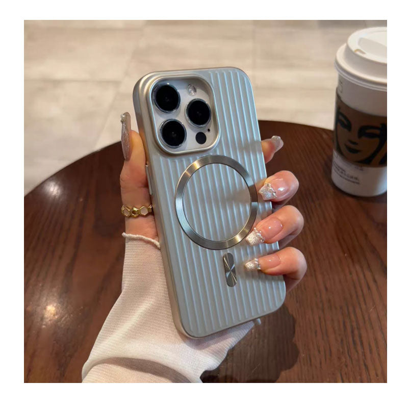 Hot Sale Oil Spray Corrugated Phone Case PC Anti-fingerprint Matte Magnetic Ring Shockproof Hard Cover for iPhone 17ProMax 17Air