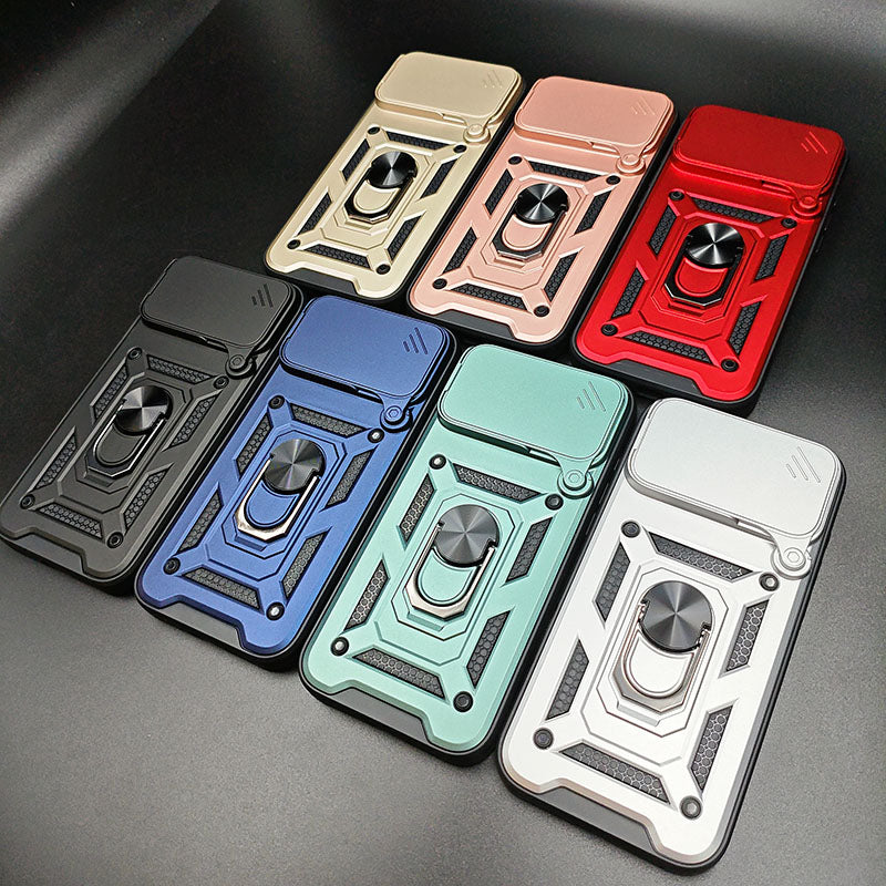 For iPhone 17 Pro 17Promax 17Air Armor Case Magnetic Lens Protector Mobile Phone Case With Ring Holder for iPhone 16 15 ProMax