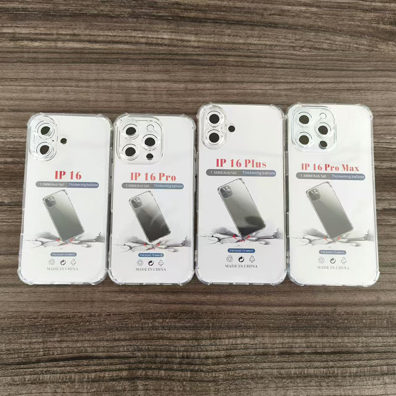 Transparent Soft TPU Mobile Phone Case for iPhone 16 Pro 16 Plus Fundas Clear Back Cover for iPhone 16 Pro Max 17ProMax 15proMax