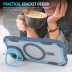 Luxury Armor Shockproof Magnetic Ring Lens Holder Stand Phone Case for iPhone 17 16 15 14 Pro Max 17 Air Magnet Cover Clear