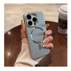 Hot Sale Oil Spray Corrugated Phone Case PC Anti-fingerprint Matte Magnetic Ring Shockproof Hard Cover for iPhone 17ProMax 17Air