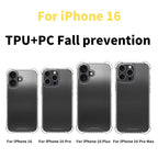 Hard Phone Case Rugged TPU PC Material Business Design Transparent Phone Cover for iPhone 16 Pro Max 16 Plus 17 Pro Max