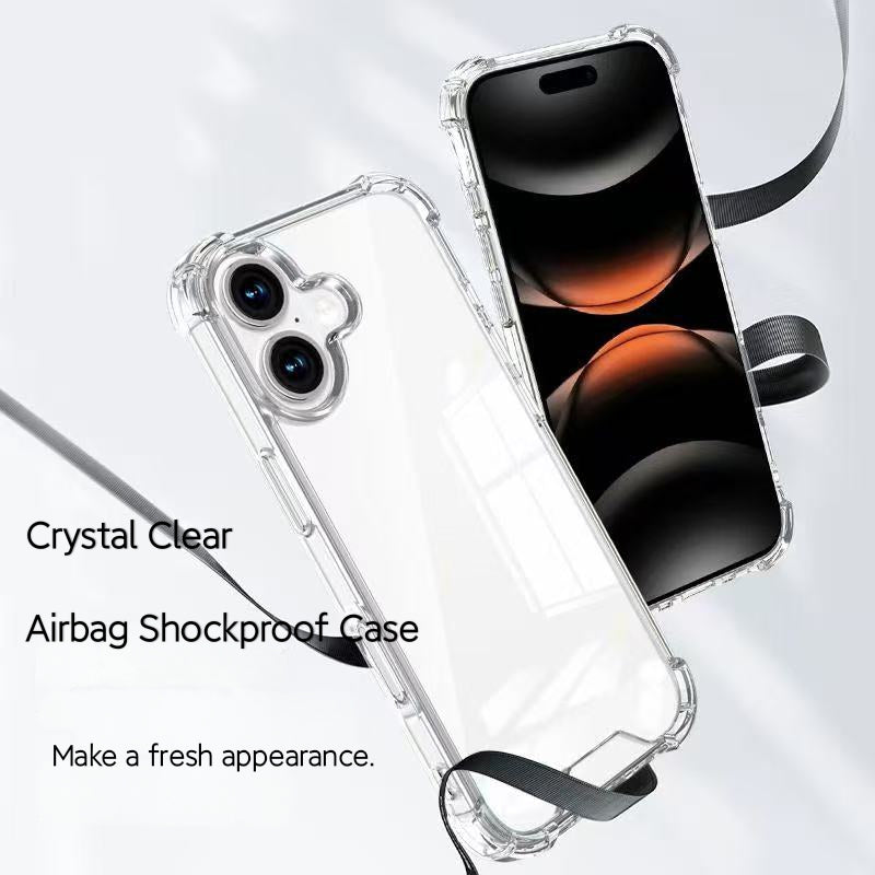 For iPhone 17 Pro Max 16 Pro Max Crystal Clear Phone Cases 2in1 PC TPU Shockproof Hard Back Acrylic Anti-yellow Phone Cover