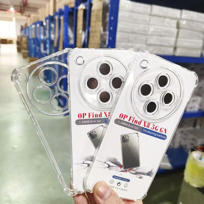 Soft TPU Shockproof Phone Cases for Oppo Find X9 X9Pro X8Ultra X8Pro X8S Sports Design Anti-Drop Transparent Phone Cover 1.5mm