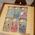 Cute Bear TPU Electroplated Luxury Shockproof Mobile Phone Case for iPhone 17 Pro Max 17Air 16Pro Max Diamond Phone Cover Girly