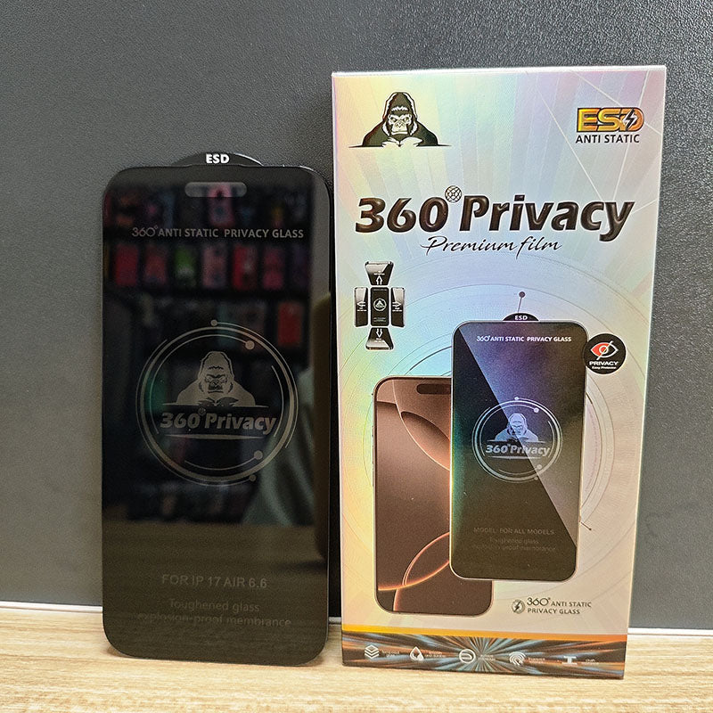 Hot New for iPhone 16 ProMax Tempered Glass Black Kingkong ESD Privacy Anti-shock Screen Protector for iPhone 17 17Air 17Pro Max