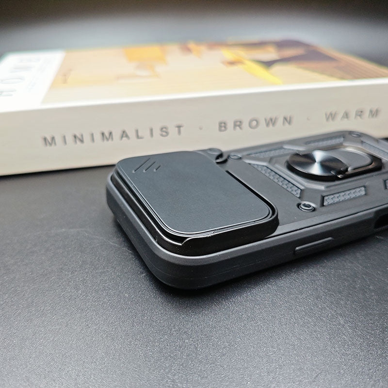 For iPhone 17 Pro 17Promax 17Air Armor Case Magnetic Lens Protector Mobile Phone Case With Ring Holder for iPhone 16 15 ProMax