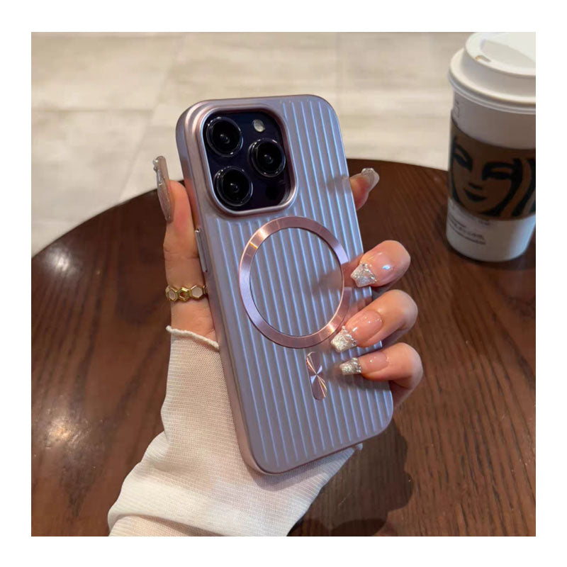 Hot Sale Oil Spray Corrugated Phone Case PC Anti-fingerprint Matte Magnetic Ring Shockproof Hard Cover for iPhone 17ProMax 17Air