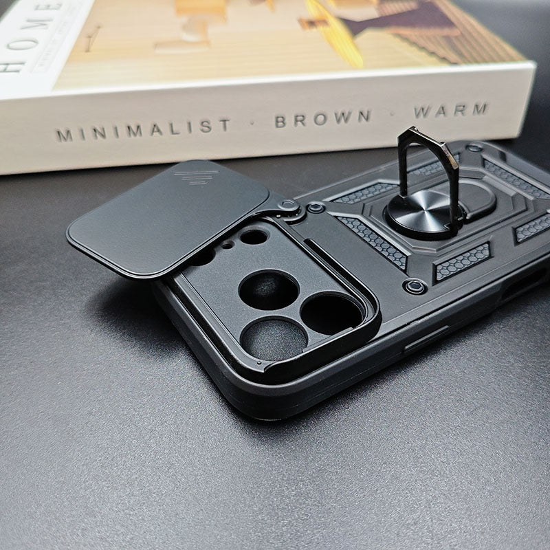 For iPhone 17 Pro 17Promax 17Air Armor Case Magnetic Lens Protector Mobile Phone Case With Ring Holder for iPhone 16 15 ProMax