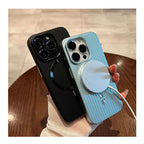 Hot Sale Oil Spray Corrugated Phone Case PC Anti-fingerprint Matte Magnetic Ring Shockproof Hard Cover for iPhone 17ProMax 17Air