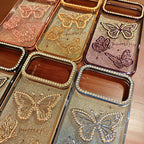 Sparkling Diamonds Glitter Butterfly Mobile Phone Cases Luxury for iPhone 17 Pro Max 16 15 14 13 12 11 Pro Max Phone Cover Girly