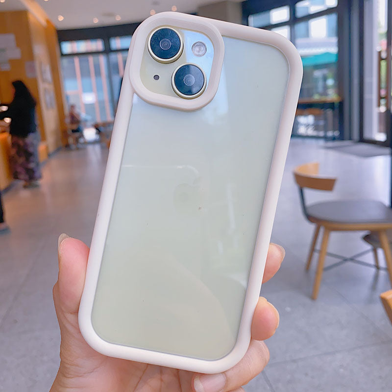 Luxury Hard Acrylic Shockproof Phone Case for iPhone 11 12 13 14 15 16 17 Pro Max Transparent Back Cover Camera Frame Case