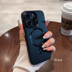 Hot Sale Oil Spray Corrugated Phone Case PC Anti-fingerprint Matte Magnetic Ring Shockproof Hard Cover for iPhone 17ProMax 17Air