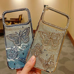 Sparkling Diamonds Glitter Butterfly Mobile Phone Cases Luxury for iPhone 17 Pro Max 16 15 14 13 12 11 Pro Max Phone Cover Girly