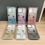 Cute Electroplating Bear Ears Mobile Phone Case Suitable Gradient Glitter Cartoon Pattern TPU Soft Shell for 16 15 Pro Max