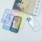 Candy Color TPU Invisible Stand Clear Mobile Phone Case for iPhone 13 14 15 16 17 Pro Max Bracket Phone Cover