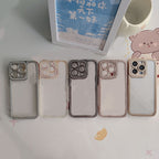 New Fashion Transparent Phone Case for iPhone 13 14 15 16 17 Pro Max With Camera Protector Full Diamond Inlay Bling Cover