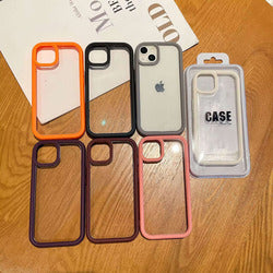 Luxury Hard Acrylic Shockproof Phone Case for iPhone 11 12 13 14 15 16 17 Pro Max Transparent Back Cover Camera Frame Case