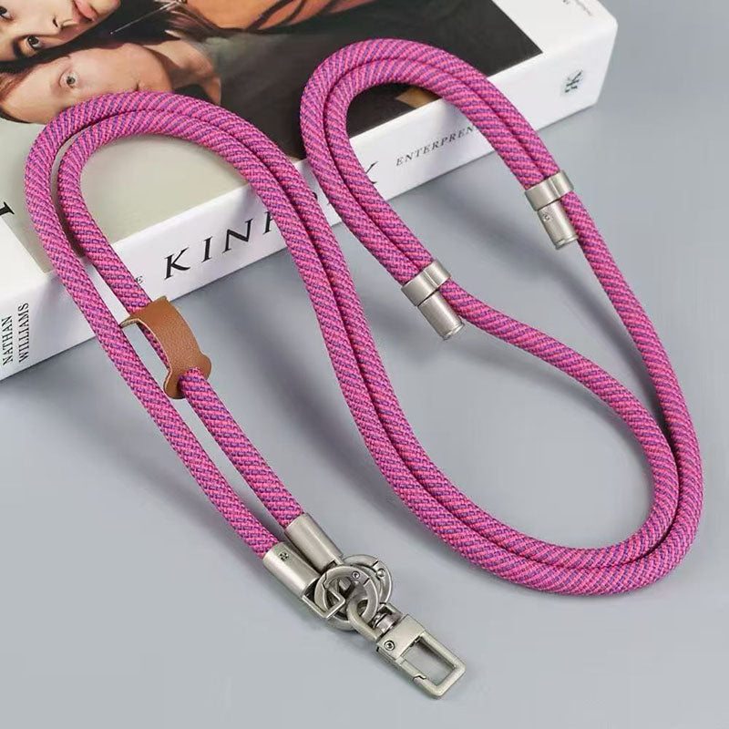 High End Universal Rotating Mobile Phone Lanyard with Metal Buckle Adjustable Length 160cm Nylon Multifunctional Chain