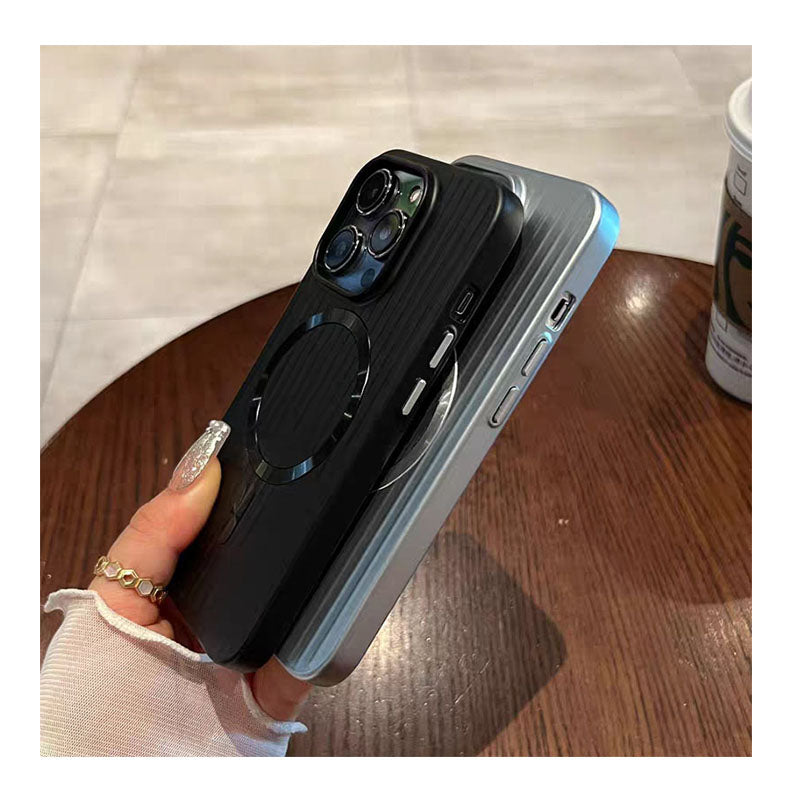 For iPhone 17 Pro Max 17Air 16ProMax 15ProMax Magnetic Electroplated Luggage Phone Cover Skin Feel Wireless Charging Phone Case
