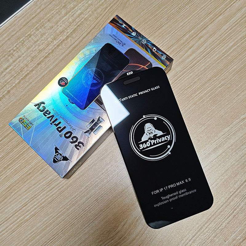 Hot New for iPhone 16 ProMax Tempered Glass Black Kingkong ESD Privacy Anti-shock Screen Protector for iPhone 17 17Air 17Pro Max
