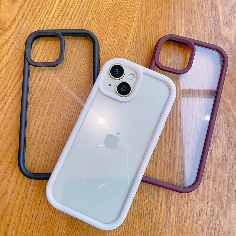 Luxury Hard Acrylic Shockproof Phone Case for iPhone 11 12 13 14 15 16 17 Pro Max Transparent Back Cover Camera Frame Case