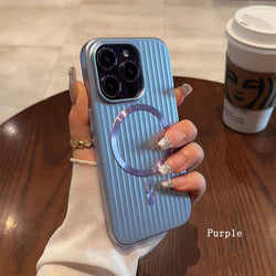 Hot Sale Oil Spray Corrugated Phone Case PC Anti-fingerprint Matte Magnetic Ring Shockproof Hard Cover for iPhone 17ProMax 17Air