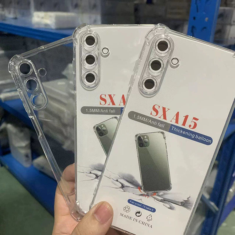 Clear TPU Shockproof Transparent Soft Back Cover Mobile Phone Cases for Samsung A12 M12 M127 F12 A125F A13 A14 A15 A16 A17