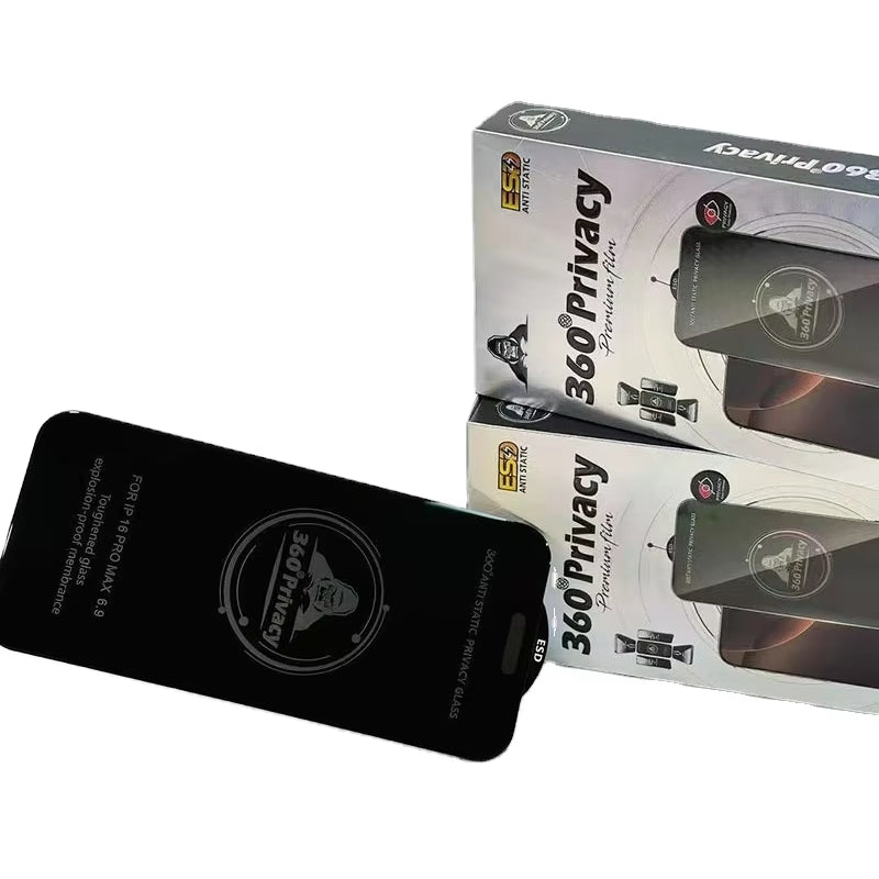 Anti-Spy 3D 9H Hardness Tempered Glass Privacy Screen Protector for iPhone 16 Pro Max 15 Plus 17 Pro Max Anti-Scratch Full Cover