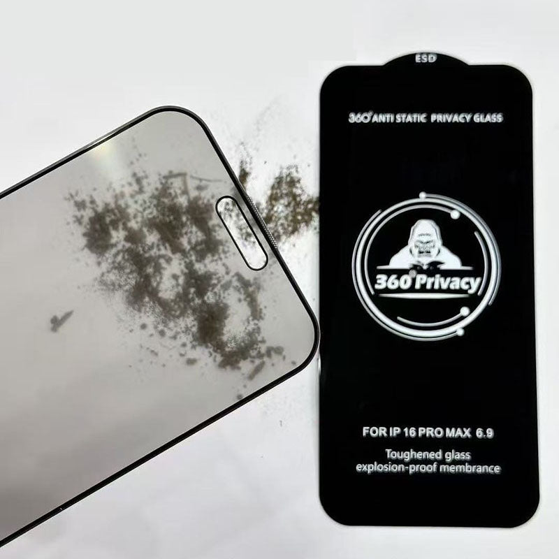 Anti-Spy 3D 9H Hardness Tempered Glass Privacy Screen Protector for iPhone 16 Pro Max 15 Plus 17 Pro Max Anti-Scratch Full Cover