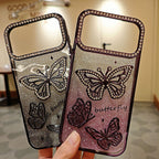 Sparkling Diamonds Glitter Butterfly Mobile Phone Cases Luxury for iPhone 17 Pro Max 16 15 14 13 12 11 Pro Max Phone Cover Girly