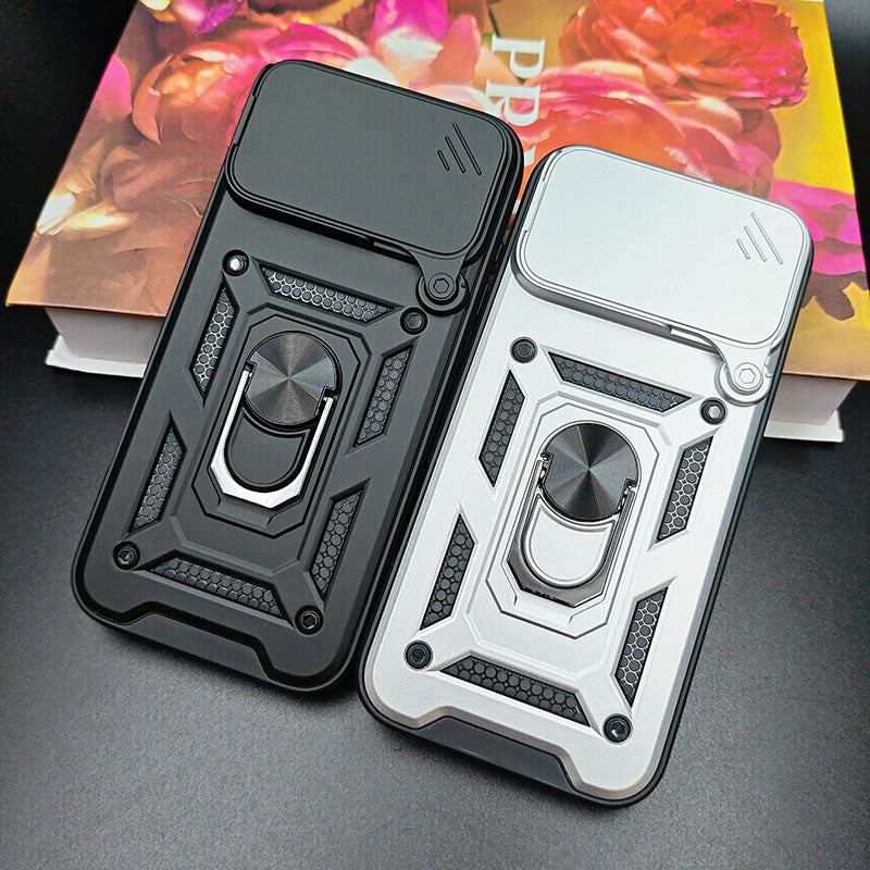 For iPhone 17 Pro 17Promax 17Air Armor Case Magnetic Lens Protector Mobile Phone Case With Ring Holder for iPhone 16 15 ProMax