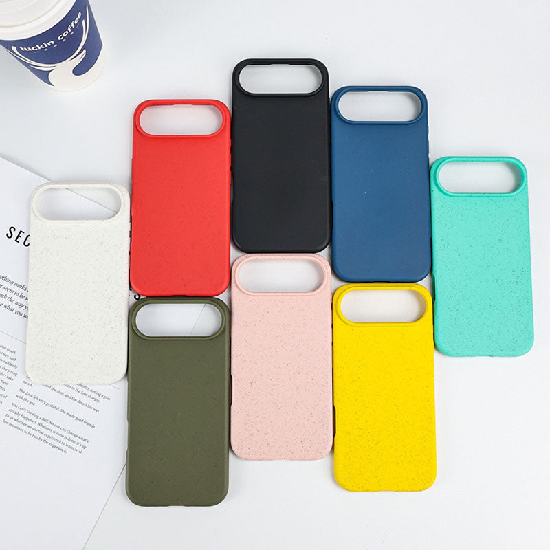 Biodegradable TPU Phone Case for iPhone 17Pro Max Eco-friendly Shockproof Wheat Straw Full Cover for iPhone 17 Air 16ProMax